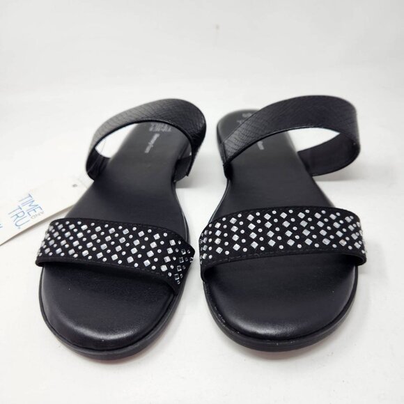 Time And Tru Women's Memory Foam Black Sandals 6.5 - Picture 3 of 9